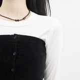 Lila Velvet Button Bustier