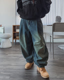 Kenta rivet pintuck balloon denim pants