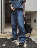 Pura Pintuck Strap Denim Pants