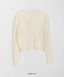 Missent Ribbed Button Round Knit Cardigan