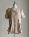 Karey Linen Strap Short Sleeve Blouse Jacket