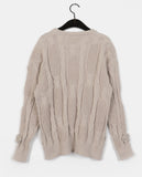 Hanen Vintage Rose Rainy Season Flower Cable Knit