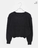 Pimin Angora V-neck long-sleeved knit