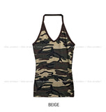 Military color matching line halter top