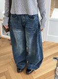 Lega Side Cut Wide Denim Pants