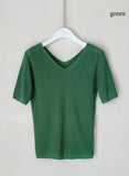 Verena V-neck Ribbed Knit
