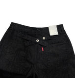 NON-FADE BACK BUTTON WIDE JEANS