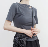 Riffen reverse slit T-shirt