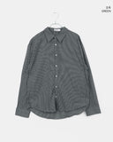 Big check collar overfit long-sleeved shirt