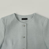 Tweed Round Silver Button Jacket