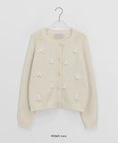 Beshos Pom Pom Round Knit Cardigan