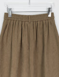 Kiden banding pin tuck corduroy belt long skirt
