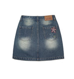 W Denim Mini Skirt