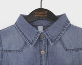 Shuffle western incision pocket long sleeve denim shirt