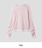 Mellie Two-Tone Layered Shirring Long Sleeve