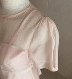 Rubian Short Sleeve See-Through Flare One Piece