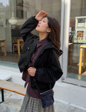 Tarint Crop Hood Windbreaker Zip-Up Jumper