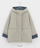 Pump Check Color Matching Hood Bomber Padding Jumper