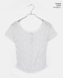 Naun Flower Round Button Short Sleeve T-Shirt