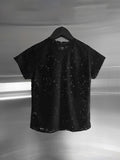 Floral Punching Lace Short Sleeve Tee