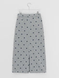 Viewkle Brushed Star Printing Banding Long Skirt