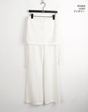 chibbon punching see-through shirring skirt bootcut pants