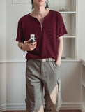 Baya Zipper Henley Neck Short Sleeve T-Shirt