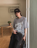 Starry Printing See-through Short Sleeve Knit
