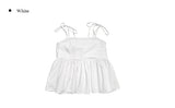 Summer Corset Shirring Sleeveless Ribbon Blouse