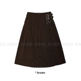 CORDUROY BUCKLE WRAP SKIRT