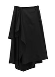 Beon Drape Unbalanced Flared Skirt