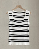 Junien Square Stripe Sleeveless Knit