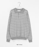 [unisex] Seichi Stripe Collar Over Knit