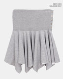 Fallen Folding Unbalanced Mini Skirt