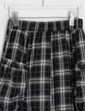 [BAONHAUS] Chemini Check Unbalance Long Skirt