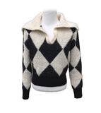 Argyle big collar Knit