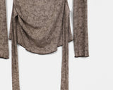 Bimu rib strap sleeveless layered off-shoulder long sleeve T-shirt