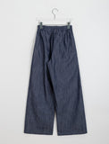 Taise banding raw wide denim pants