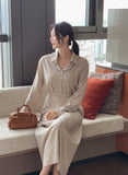 Rislow Collar Shirt Wrap Dress