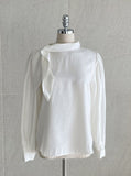 Cobolt Satin Tie Blouse