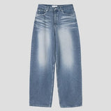 Rings Curved Wide Denim Pants