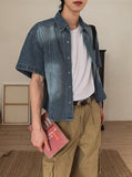 Cray Crop Short Sleeve Denim Shirt