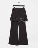 Tor Pleated Mini Skirt Denim Pants
