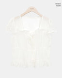 Burun Strap Frill Short Sleeve Blouse