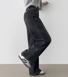 Bonding Brushed Wide Fit Banding Denim Pants