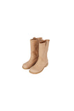 paper leather middle boots