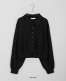 Sieki brushed collar crop cardigan