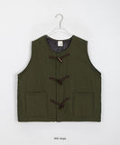 [BAONHAUS] Inkes Toggle Crop Padded Vest