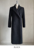 Leman Boucle Quilted Peaked Double Long Coat
