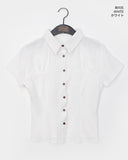 Deep embossing wrinkle collar short sleeve shirt